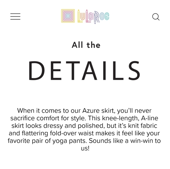 LuLaRoe Azure Skirt in a Repeated Orange/Yellow Pattern on Royal Blue Size 2X - Picture 6 of 7